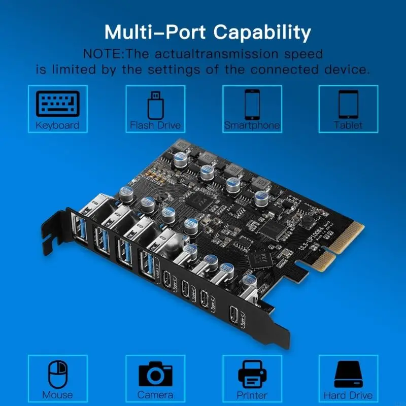 A2BD Dual 10G PCIE USB TypeC Desktop Expansion Adapter Card Support-Windows