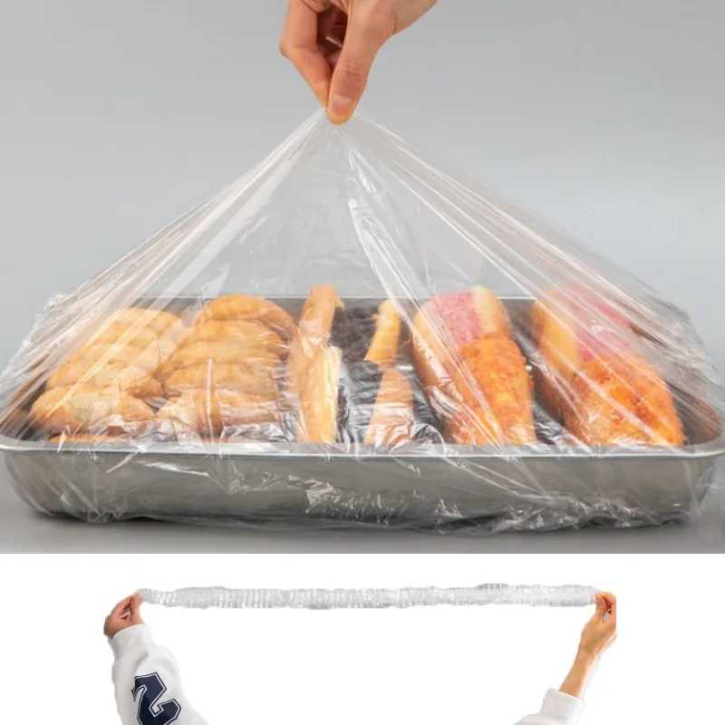 38120cm Disposable Food Cover Bag Elastic Plastic Wrap Food Grade Food Lids Shower Headgear