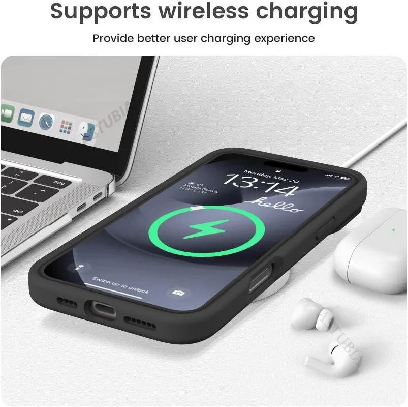 Soft Wireless Charge Microfiber Magnetic Case for iPhone 16 15 14 13 12 11 Pro Max Plus Lens Protector Compatible Colorful Cover 6