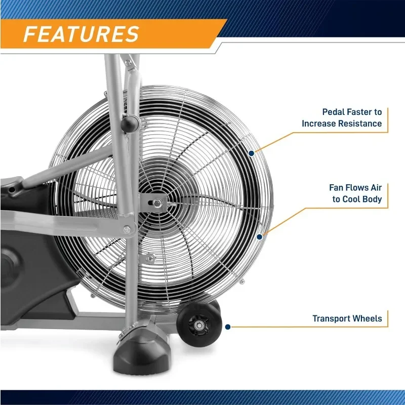 Fast Shipping.home.Air-Resistance Exercise Fan Bike With Dual Acction Handlebars 4