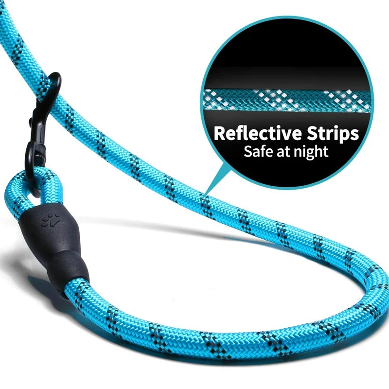 Pet Reflective Nylon Tow Rope 3m Non Slip Foam Handle Adjustable Towing Ropes Large Middle Small Dogs Outdoor Supplies