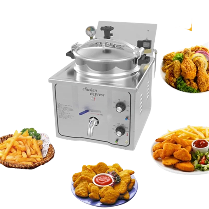 16L Electric Deep Fryer Commercial Pressure Cooking PanFrying Chicken Stainless Steel Equipment Multi-function Food Processor 2