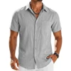 119684-c57537.jpg Premium Cotton Short Sleeve Shirt Elite Summer Breathable Hawaiian Linen Tee
