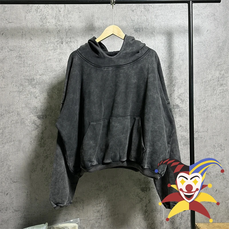 

Двухслойная промытая Толстовка YZY для мужчин и женщин лучшее качество однотонный Kanye West оверсайз пуловер