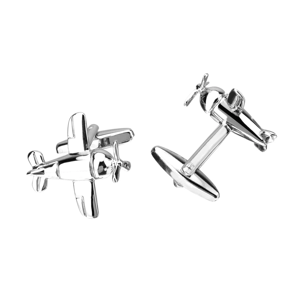 

NVT Vintage Combat Aircraft Cufflinks For Mens Shirt High Polishing Silver Color Metal Cuff Links Gift Customized Jewelry