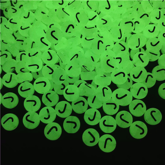 7mm Luminous Letter Beads Alphabet Acrylic Spaced Beads For Jewelry Making DIY Charms Bracelet Necklac