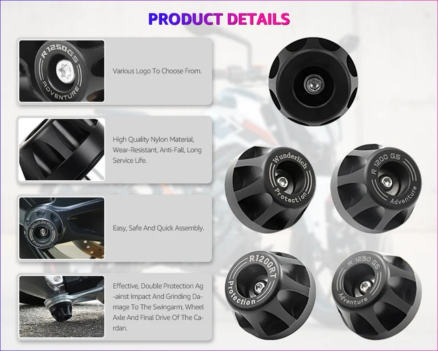 Protettore Cardano Per BMW R1250 GS Adventure - Slider Anti Caduta Nero Per Albero Trasmissione - Foto 9