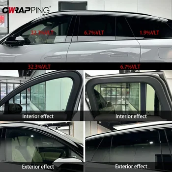 50 سنتيمتر x 3 متر أسود نافذة السيارة تينت فيلم لاصق زجاجي VLT 1%-50% الشمس الظل نافذة التلوين الشمسية UV حماية رقائق ملصق الأفلام - Image 5