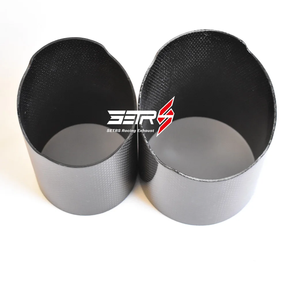 1PC Car Universal Straight Flange Carbon Fiber Exhaust Tip Cover Exhaust Muffler Pipe Tip case carbon fiber housing