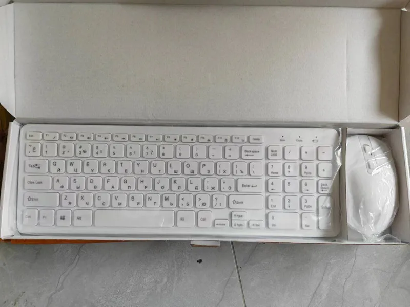 초콜릿 러시아어 초박형 USB 무선 키보드 및 마우스 콤보, 맥, 델, 화웨이 데스크탑 노트북, 홈 오피스용, 2.4G 패션