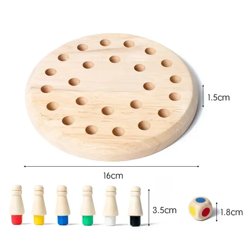 Montessori Memory Match Chess Game 3D Puzzles Wooden Early Educational Family Party Casual Interaction Game Toy for Children Kid 6