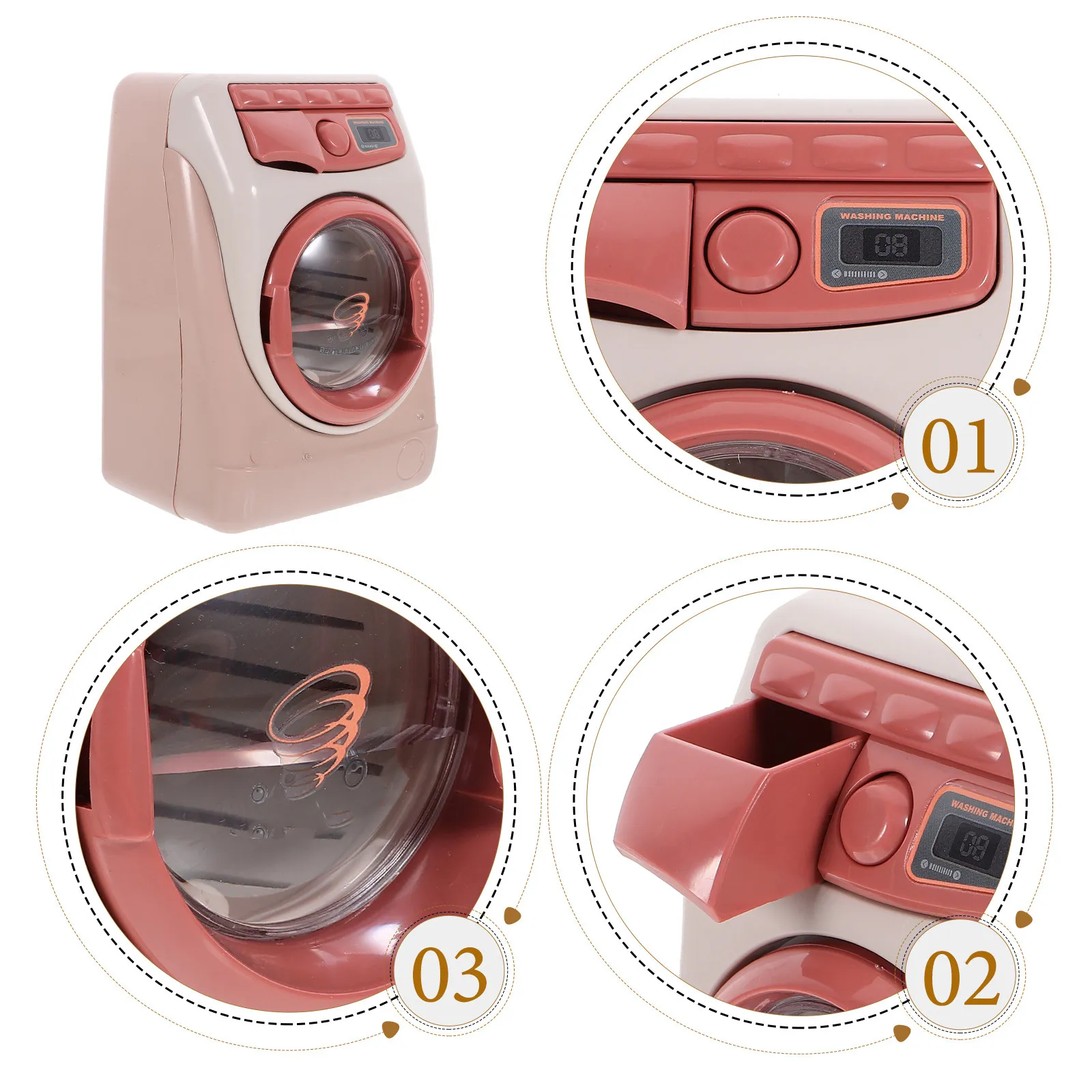 창의적인 플라스틱 시뮬레이션 세탁기 어린이를 위한 가정용 조기 학습용 교육용 장난감