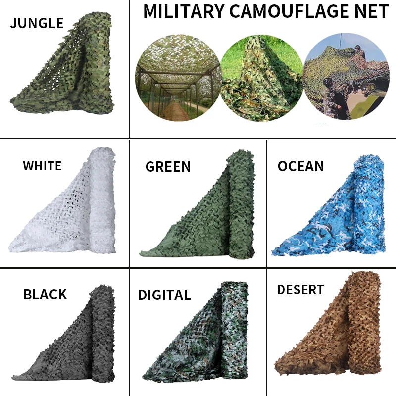 Camouflage Net Hunting Camouflage Net Garden Pavilion Car Awning White Green Black Jungle Desert Color Camouflage