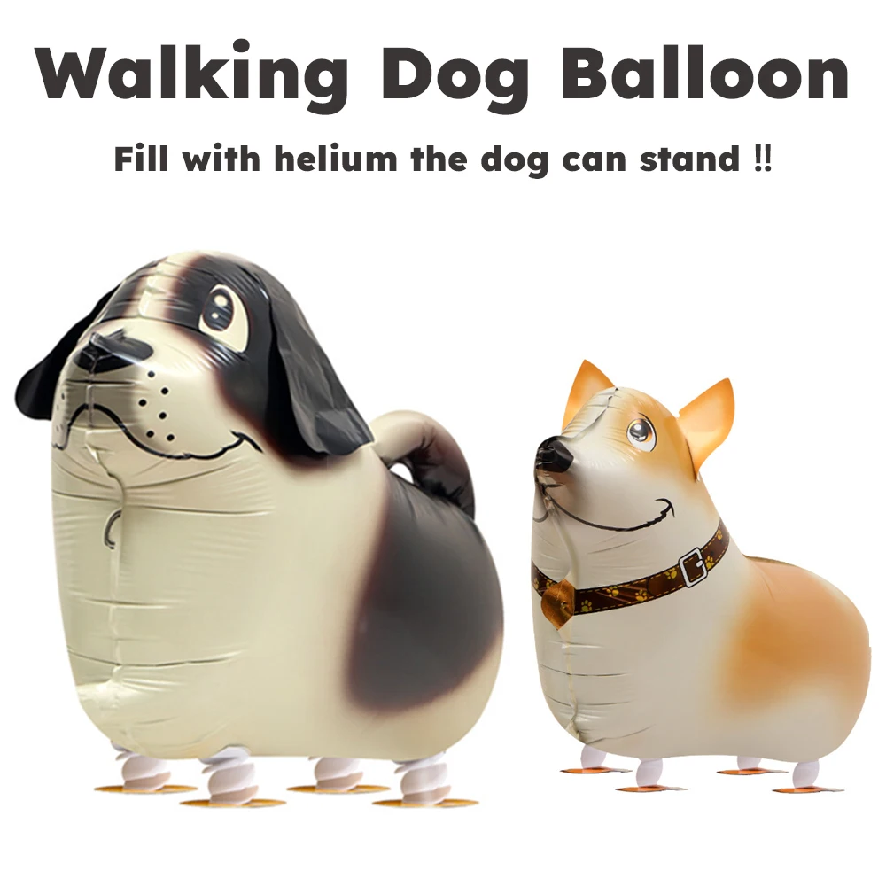 Hundeballon-Figuren, Aluminiumfolien-Stehballons mit Seil, Bauernhof-Haustier-Welpen-Thema Partygeschenke, Dekorationen & Gastgeschenke