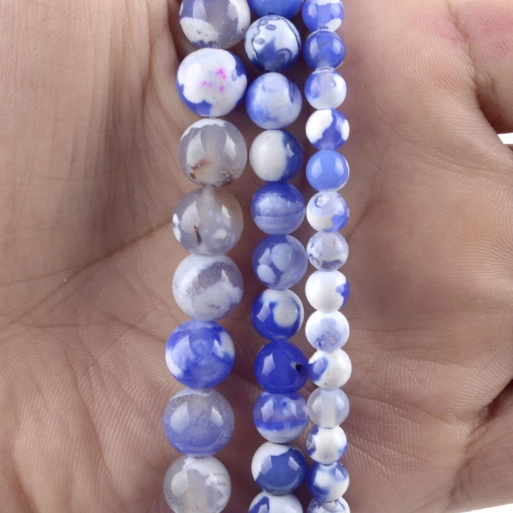 Natural Stone Beads Collection: Blue Chalcedony Crystal & Agate