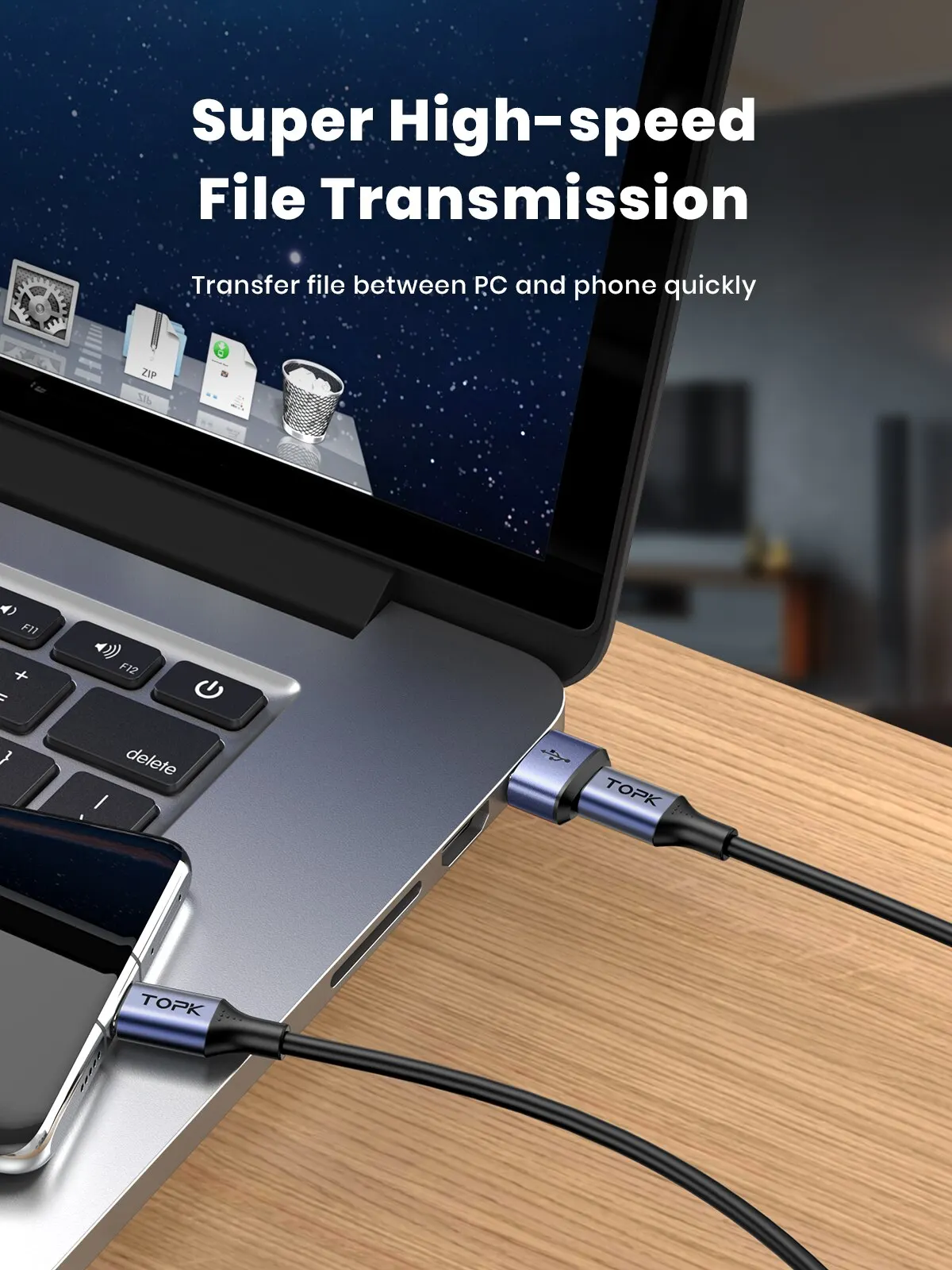 Enhanced USB-C to USB-A Fast Charging & Data Sync OTG Adapter