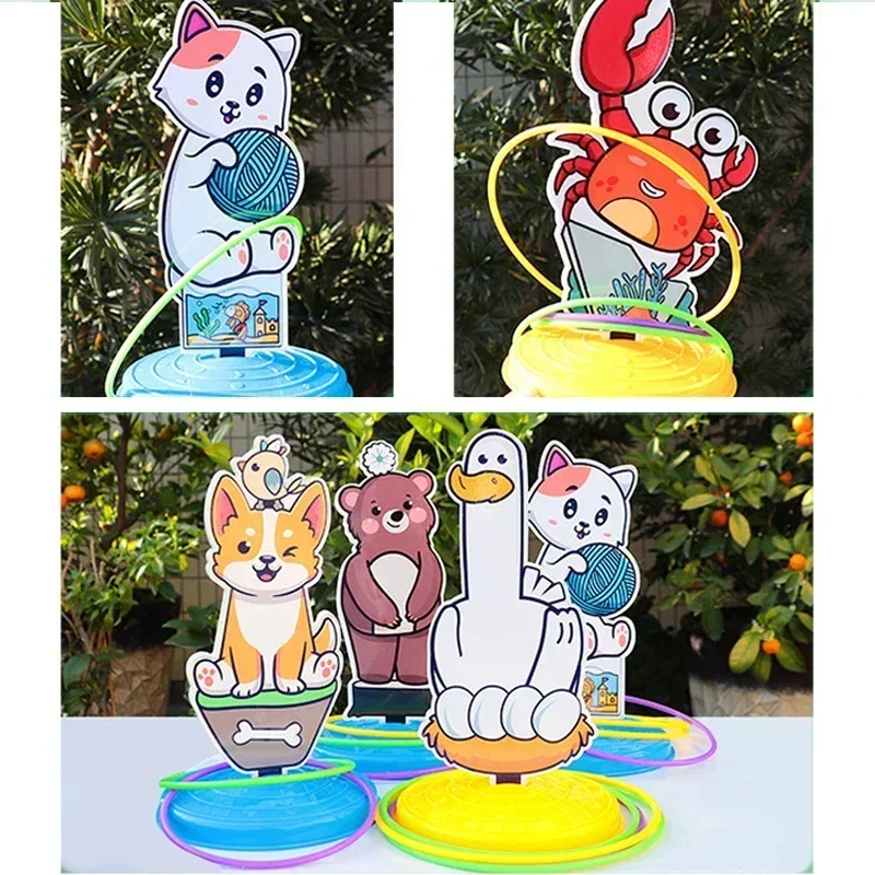 1 Set Kid Animals Ring Toss Game Toy (Base Color Random) Fun Parent-Child Interactive Game,Christmas Presents, Thanksgiving Gift 6