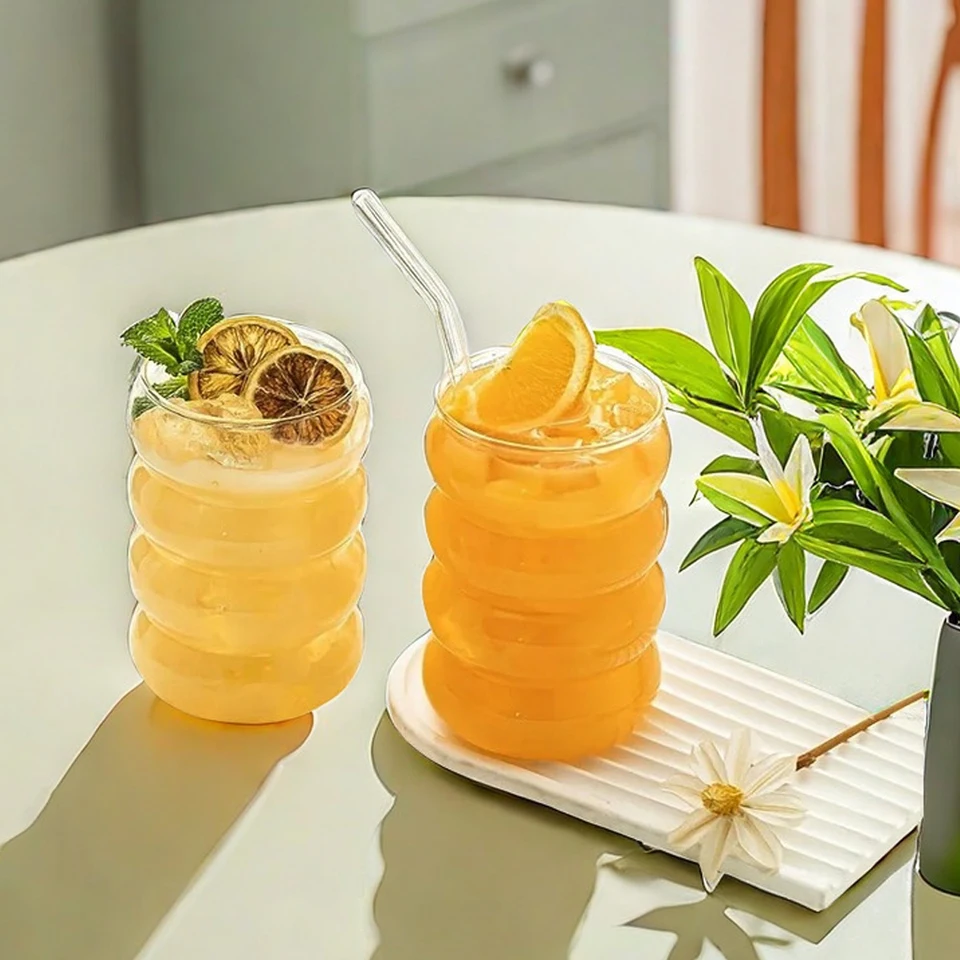 NAMOARLY Bicchiere in Vetro Resistente Al Calore Da 500 Ml Trasparente