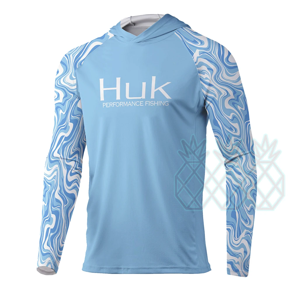 

HUK Fishing Shirts Men Custom Fishing Shirt Summer Performance Long Sleeve Hoodie Fishing Shirts Camisa De Pesca Uv Protection