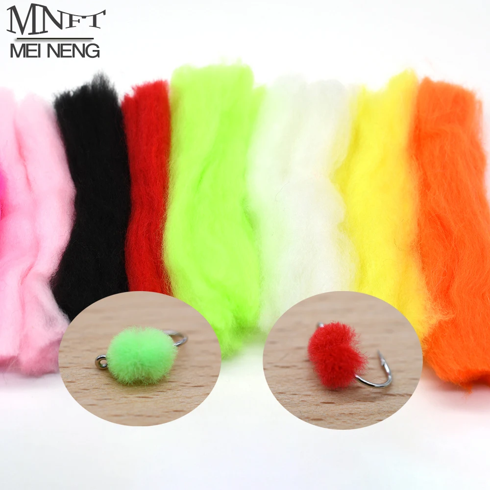 MNFT8PacksSoftColorfulEggYarnGlowBugYarnsFiberBaitfishLure
