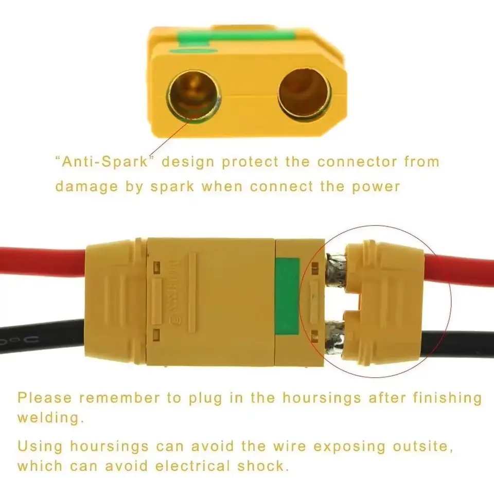 10 Pairs Amass XT90S XT90-S XT90 Connector Anti-Spark Male Female Connector for Battery, ESC and Charger Lead image 3