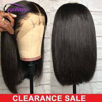 Cranberry Hair Straight Lace Front Wig Peruvian Hair Bob Lace Front Wigs Short Bob Wig 100% Humain Hair Frontal Wig For Women 1