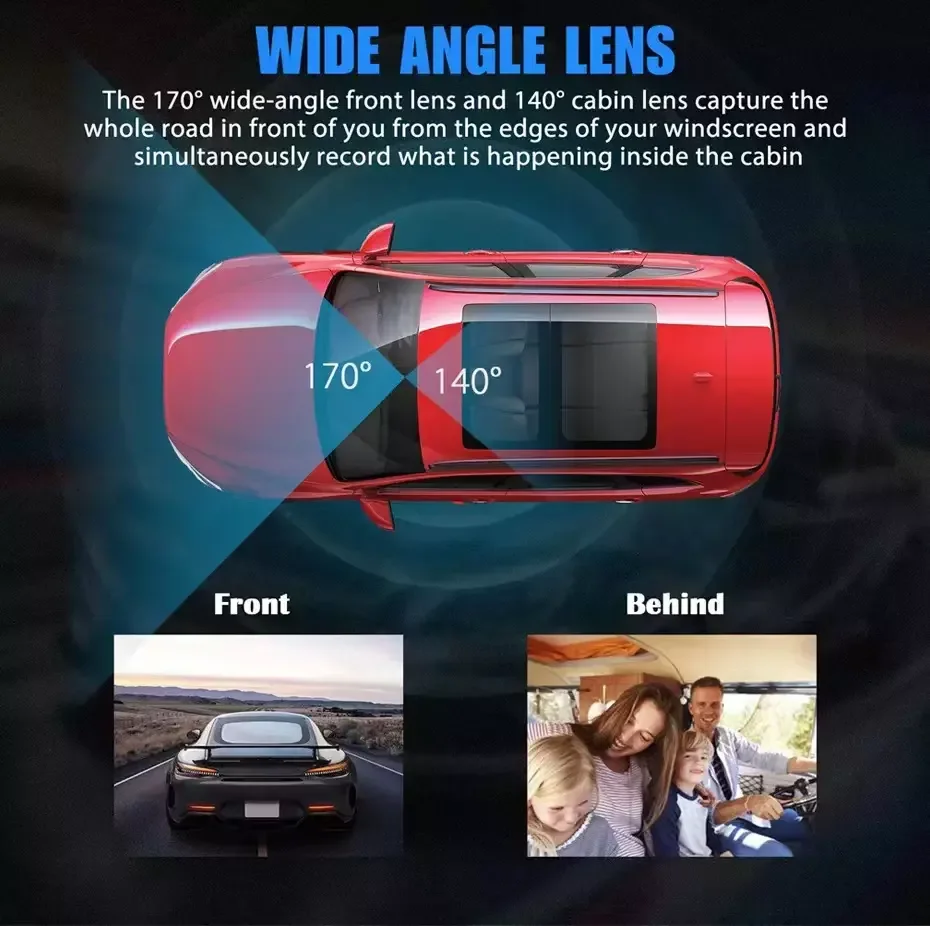 S1 Car Dash Cam 1080P Camera Dual Lens Built in GPS DVR Recorder Dashcam With WiFi G-Sensor Loop Recording Parking Monitoring