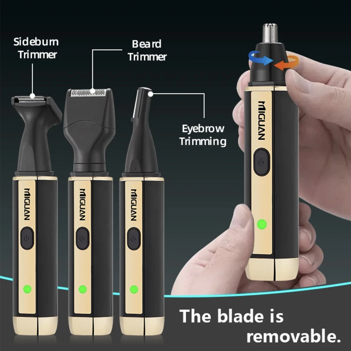 رجل ماكينة حلاقة كهربائية 4-IN-1 أداة تهذيب اللحية...
