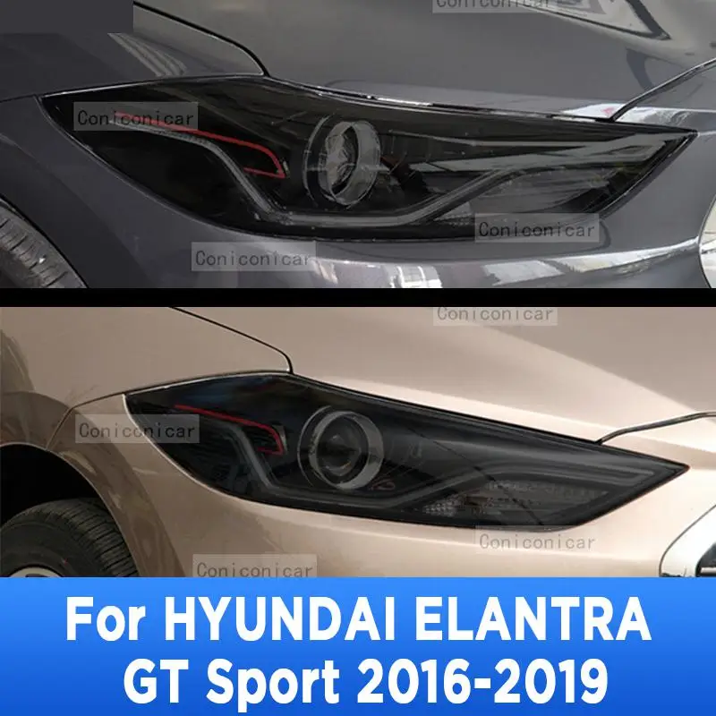 

Car Headlight Protection Tint Anti-Scratch Protective Black Film TPU Stickers For HYUNDAI ELANTRA GT Sport 2016-2019 Accessories
