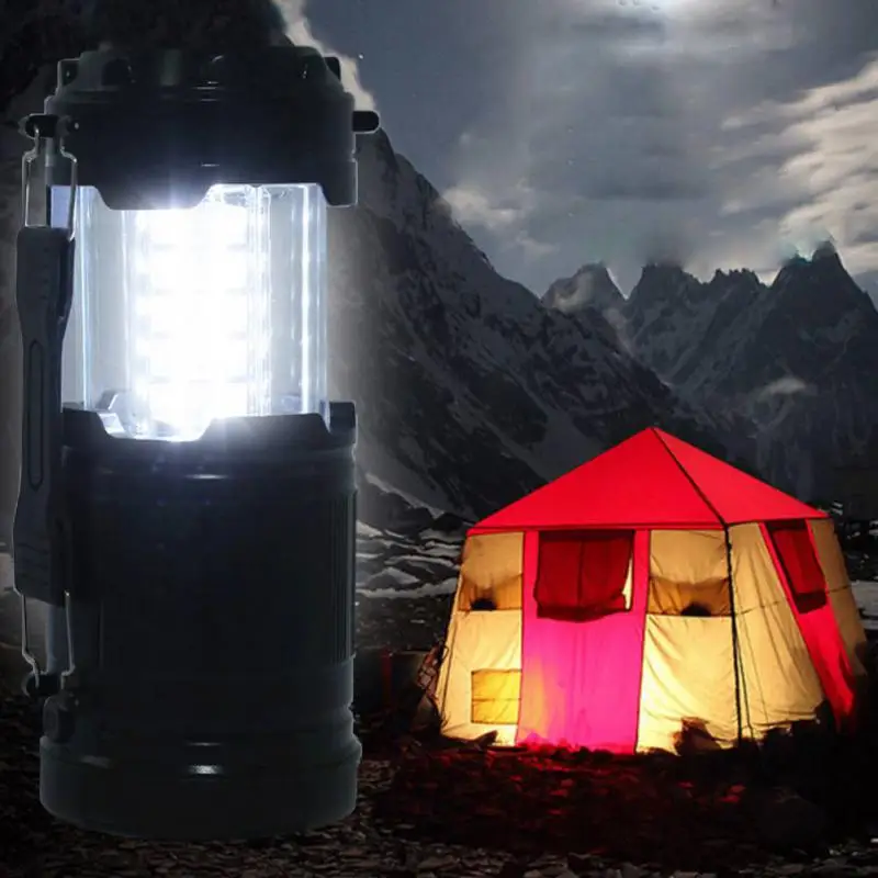 Portable LED Camping Lantern With Rechargeable Battery Or 3 AA