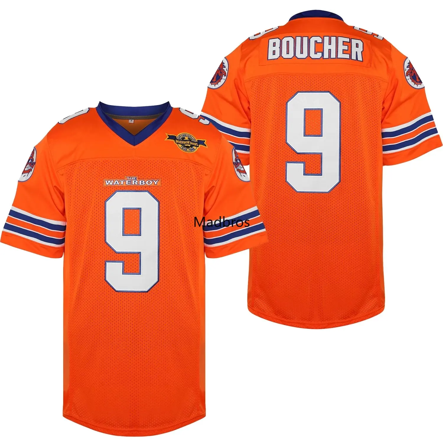 Football Jersey 9 The Waterboy 50th Anniversary Adam Sandler Movie Mud Dogs Bourbon Bowl Sports Shirts