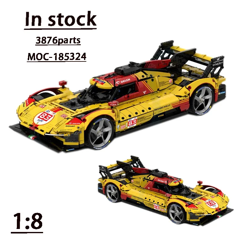 

MOC-185324 Supercar 499P AFCorse 1:8 Scale Stitching Assembly Building Block Model 3876 Parts Birthday Toy Gift for Kids
