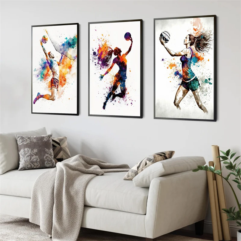 Basketball Poster Sports Canvas Wall Art Prints Decor Living Room Artwork  Poster