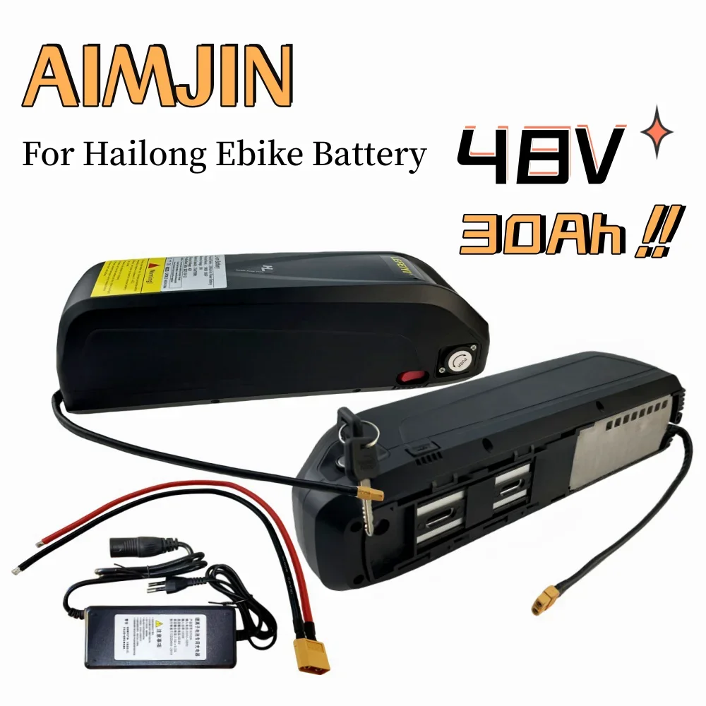 

18650 13S5P для Hailong 48 в 30 Ач Аккумулятор для электрического велосипеда встроенный баланс BMS USB с зарядным устройством