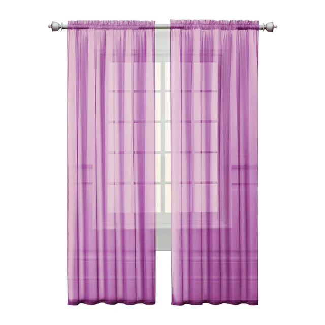 Rideaux en tulle transparent pour fenêtre, gaze de verre solide, ombrage de fenêtre de chambre à coucher, protection UV transparente, document de mariage 2