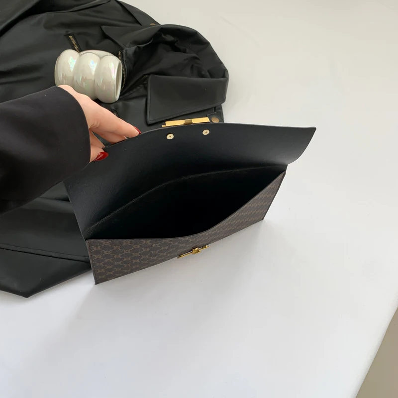 Fashion Luxury Handbag Women Bags PU Leather Designer Vintage Lattice Envelope Bag Female Day Clutches New Lady Clutch Purse