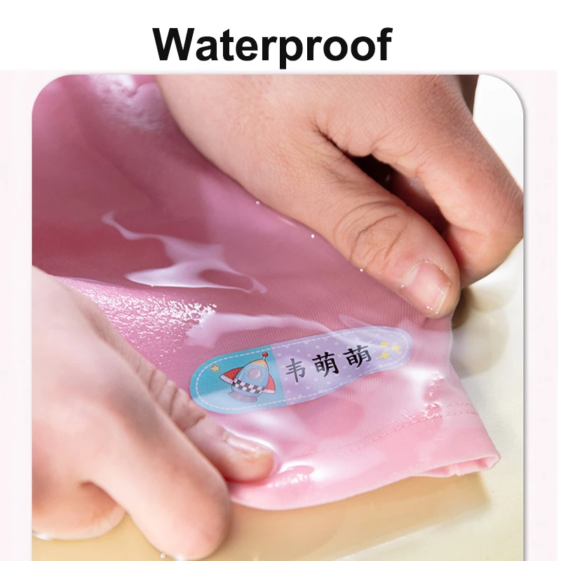 30pcs 사용자 정의 다림질 레이블 의류에 대 한 개인화 된 이름 스티커 어린이 이름 태그 학교 레이블 Kawaii 무지개 이름 태그