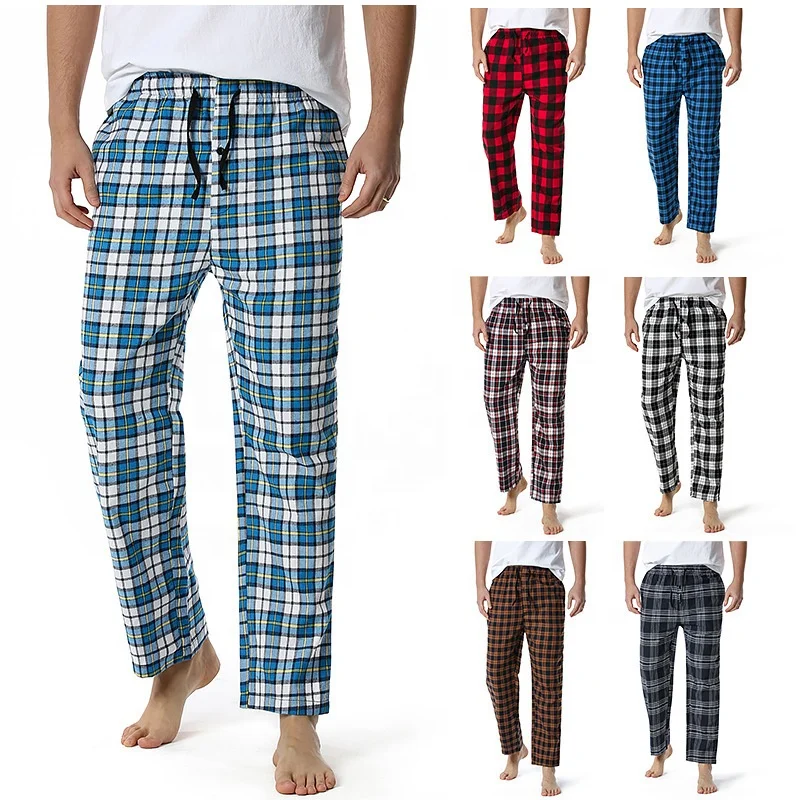 Mens Plaid Pajama Pants Men's Flannel Pajama Pant with Pockets