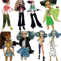 Random 3 Set/Lot Monstering High Doll Clothes Casual Dress Fashion Dressing For For Ever After High Doll Girl Dressing DIY Toys
