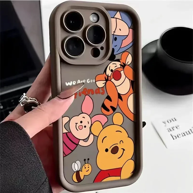 thumbnail image 1 of Disney Winnie Pooh Luxtury Phone Case For iPhone 15 14 Pro Max 13 12 11 Pro XS Max X XR 7 8 15 Plus SE 2020 Soft Silicone Cover, 1 of 5