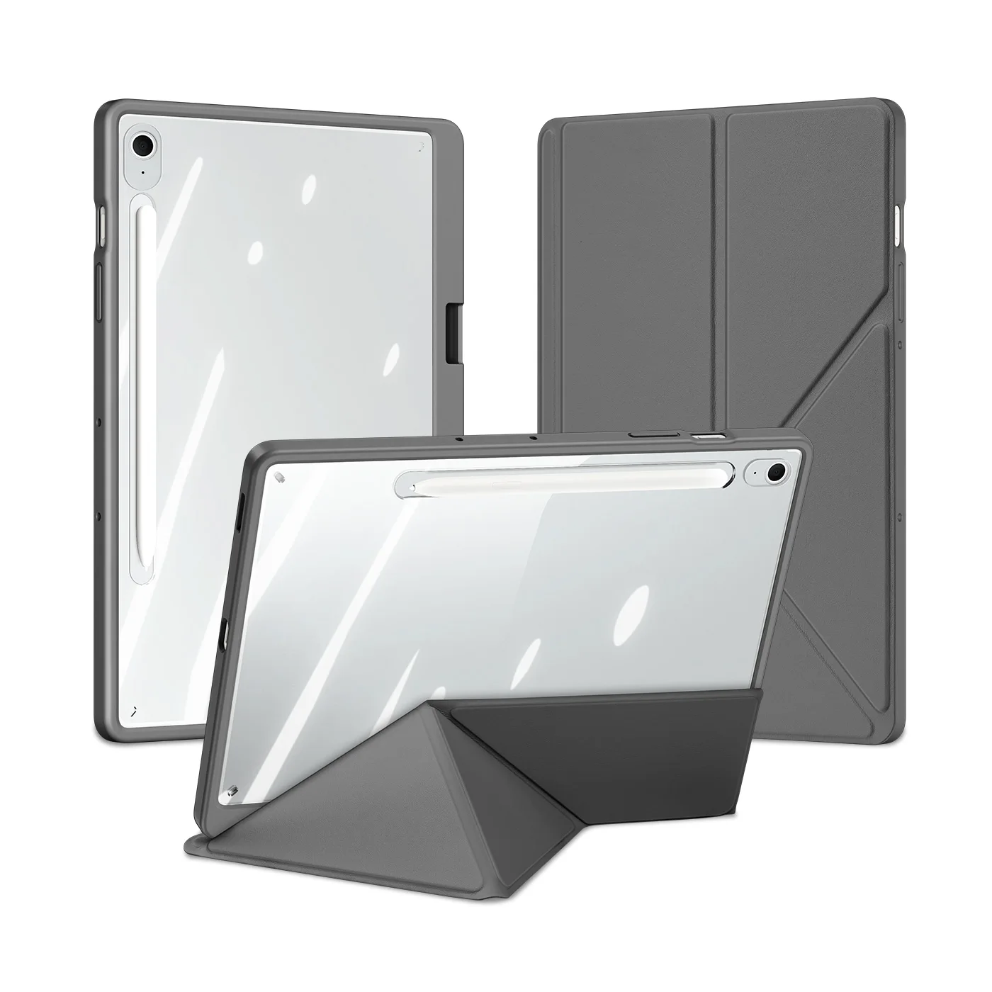 DUX DUCIS Clear Tablet Case with Detachable Snap-On Cover, S Pen Holder, and Auto Wake/Sleep Function