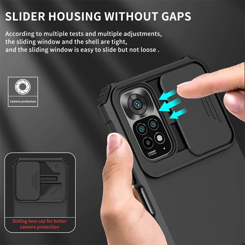 Heavy-Duty Shockproof Stand Holder Case with Camera Protection for Xiaomi Redmi Note Series