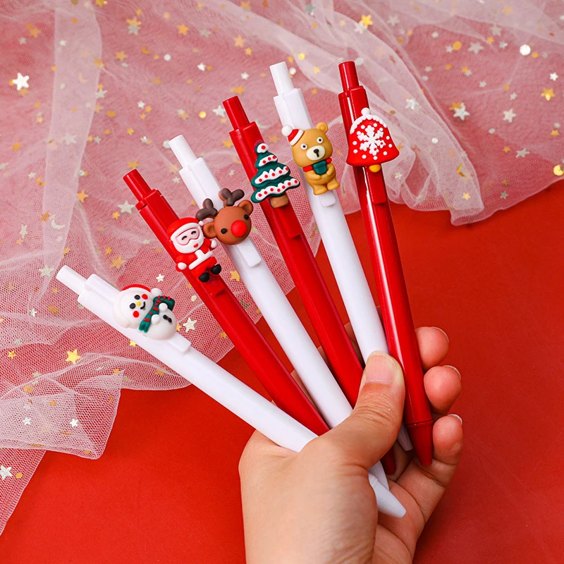 

Christmas Cute Gel Pens Lovely Signature Pens Santa Claus Elk Cartoon Gift School Supplies Stationery Gel Pens Office Press