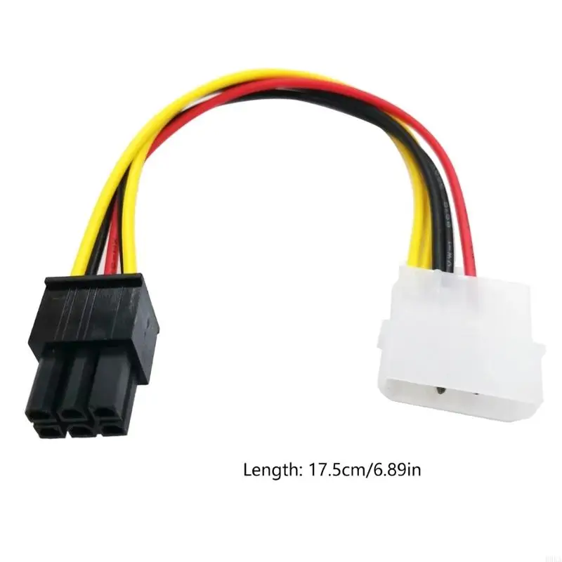 4 Pin Molex to 6 Pin Graphics Card 6P Line Power Supply Line 4p Molex To 6p 2PCS