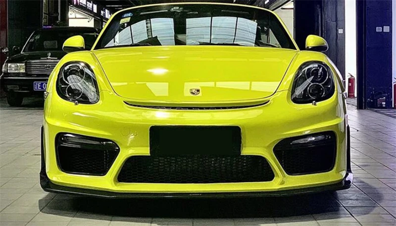 For Porsche Boxster 981 2013-2016 Real Carbon Fiber Front Lip Rear Diffuser Body Side Skirt Kit Vent Cover Trunk Spoiler Refits - - Racext 41