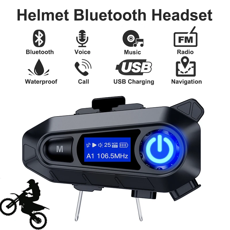 

Беспроводные Bluetooth-наушники для мотоциклетного шлема, новые мотоциклетные автоматически отвечают на звонки, музыкальные наушники с умным шумоподавлением