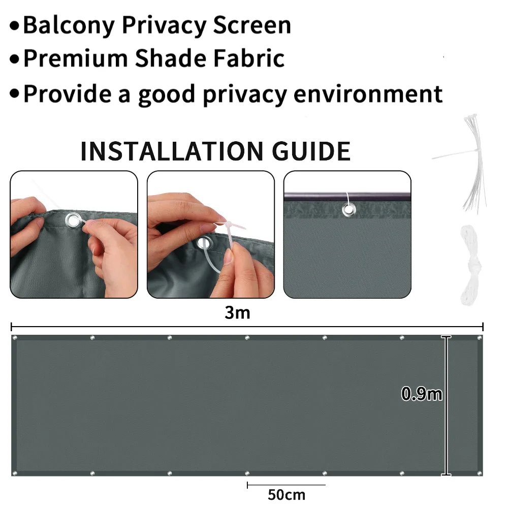 Waterproof Balcony Privacy Screen with UV Protection