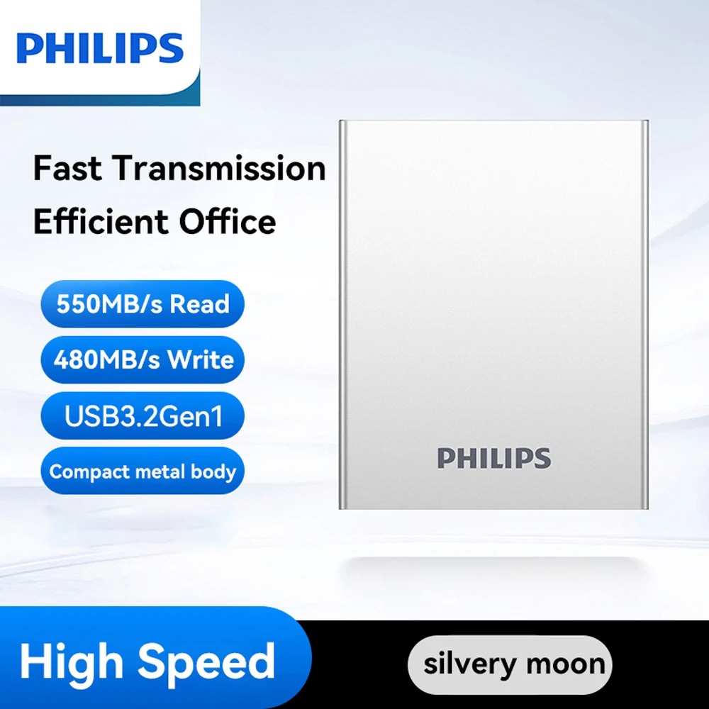 PHILIPS 51PS 1TB ポータブルSSD(silver) PHILIPS 51PS 1TB ポータブルSSD(silver) PHILIPS Portable SSD, 1TB