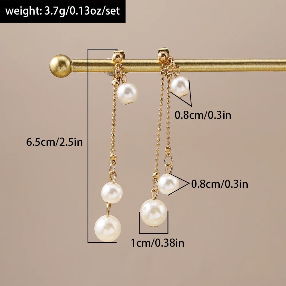 Aihua Elegante Mode Simulierte Perle Tropfen Ohrring für Frauen Mädchen Perlen Lange Quaste Baumeln Ohrringe Brincos Schmuck – Detail 14