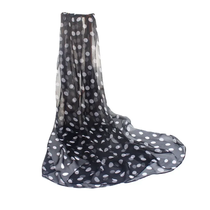 Summer Sunscreen Scarf Long Woman  Silk Scarves 50*160cm Designer Polka Dots Print Female Summer Sheer Wraps